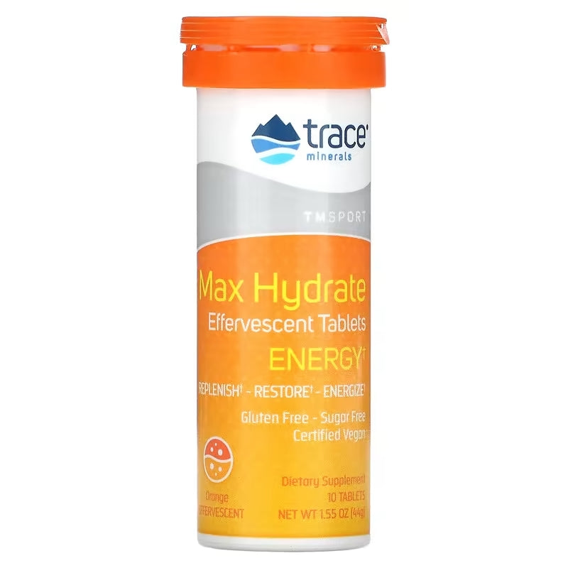 MAX HYDRATE ENERGY ORAN FLAV-CAFFEINE 10EFF Trace Minerals