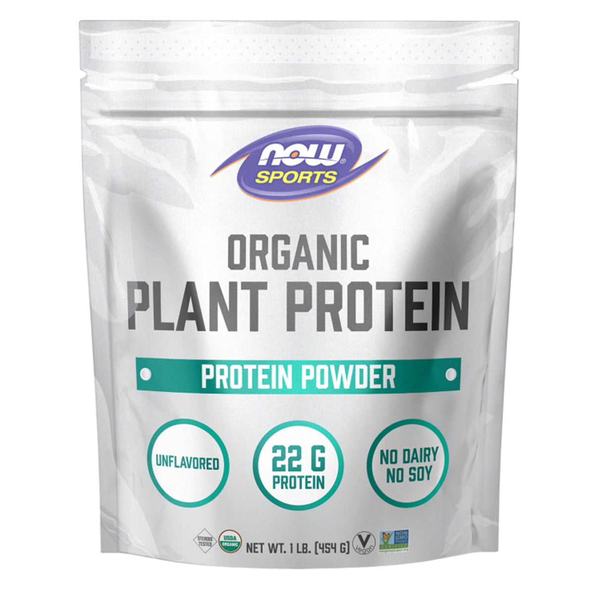 NOW- ORGANIC PLANT PROTEIN UNFLAVORED 1 LB