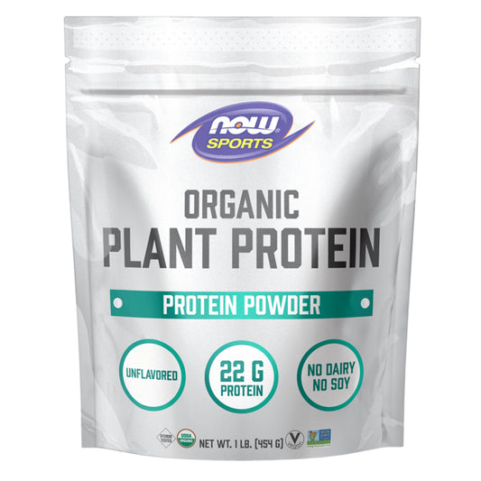NOW- ORGANIC PLANT PROTEIN UNFLAVORED 1 LB