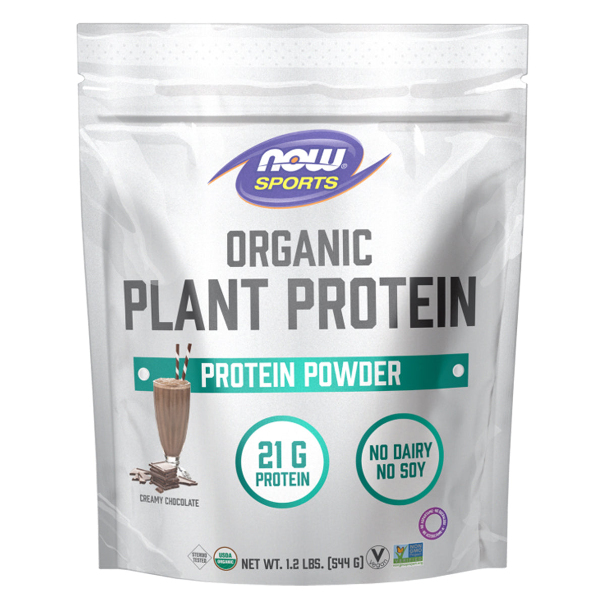 NOW - ORG. PLANT PROTEIN CHOCOLATE FLV. 1.2 LB