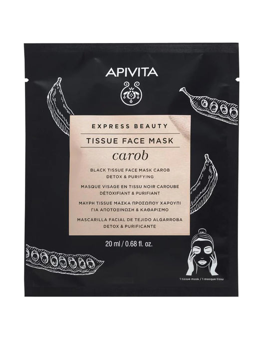 Apivita Express Beauty Black Tissue Face Mask Carob