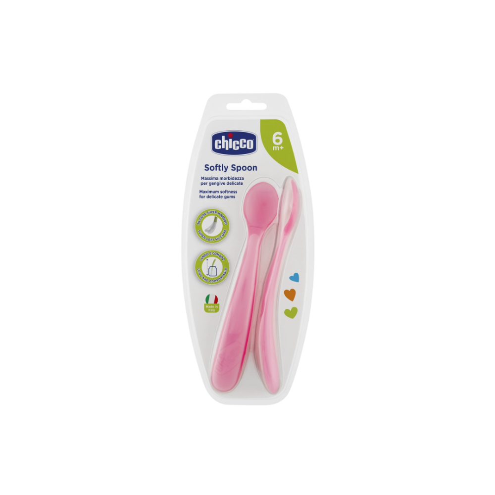 Chicco Set 2 Lugë Silikoni 6 m+