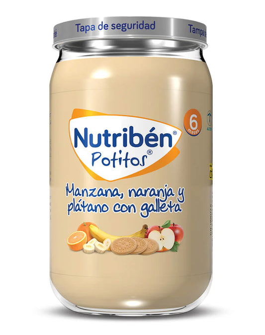 Nutriben Potitos Apple Orange Banana and Biscuit 6 Months +